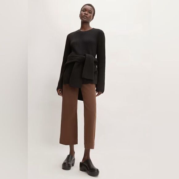 NWT Everlane The Organic Cotton Slim Crew Sweater in Black Size S - Picture 13 of 13